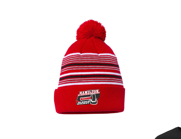 Hamilton Sledge Hockey Pop Pom Stripe Hat